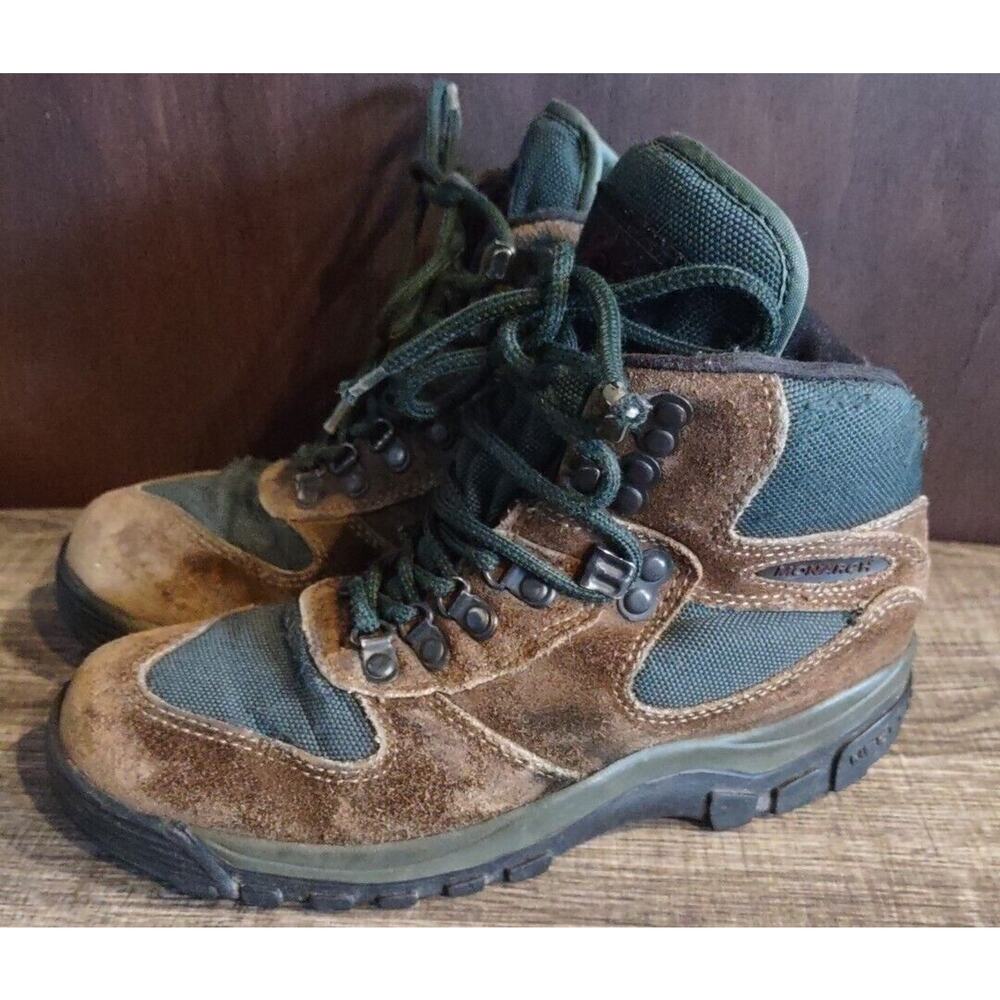 Brown Suede & Olive Mesh Hiking Boots - Women